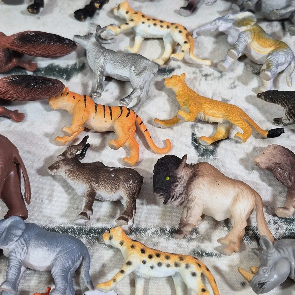 Animal Mini Figures Large Assorted Lot Of 58 Zoo Wildlife Science Nature